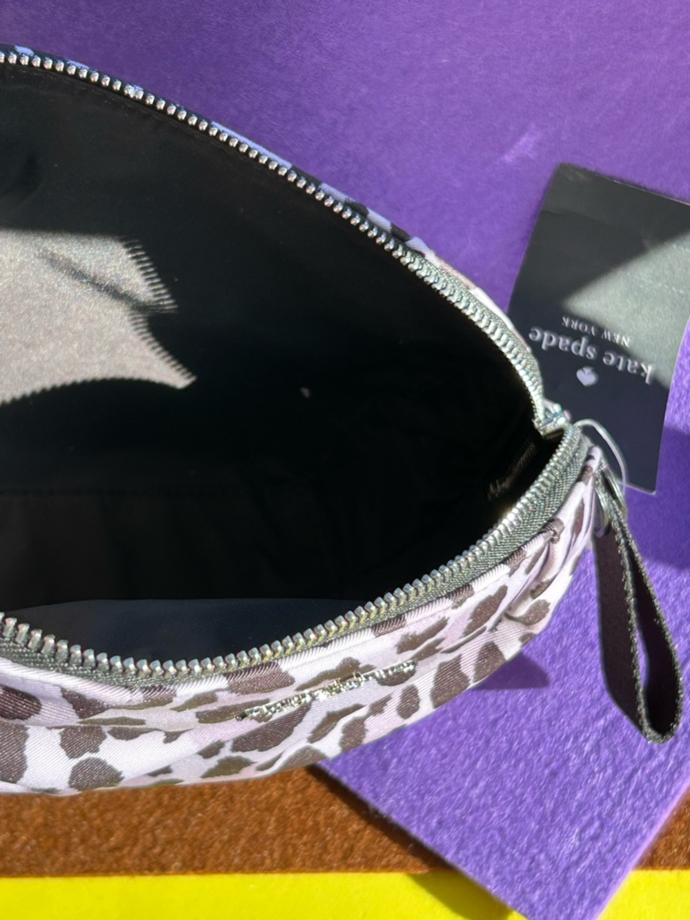 Kate Spade NWT Leopard Print Zipper Pouch Wristlet - Picture 4 of 8